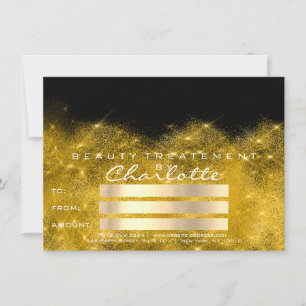 Carte Gold Confetti Parties scintillant Beaty Salon Cert