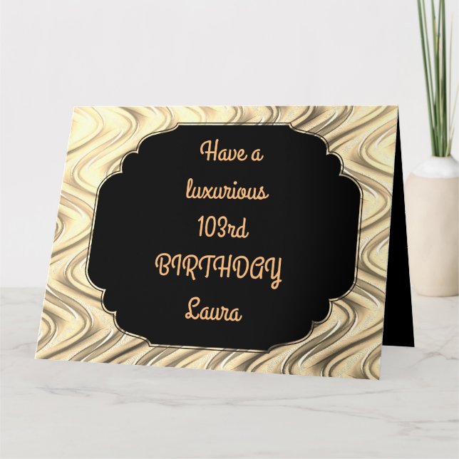 Carte Gold de luxe personnalisé 103e anniversaire (Devant)