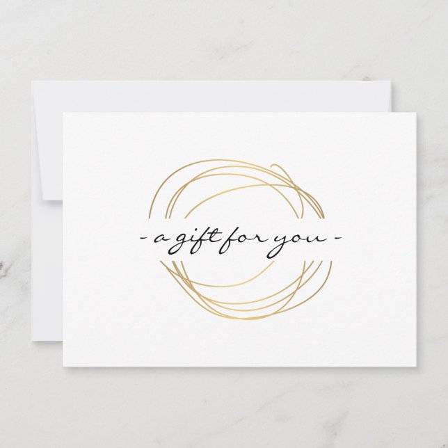 Carte Gold Designer Scribble Certificat cadeau (Devant)