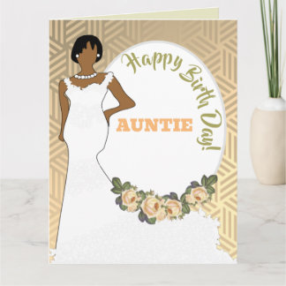 Carte Gold Floral Auntie Auntie Jour