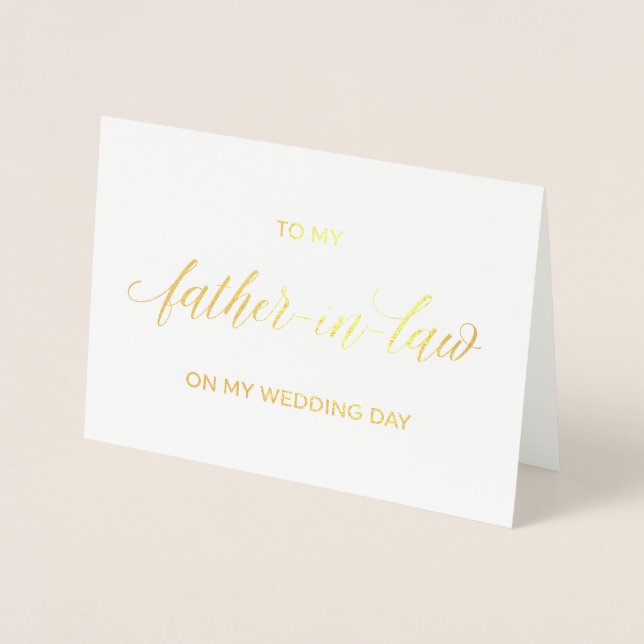 Carte Gold Foil | à mon père le jour de mon mariag (Devant)
