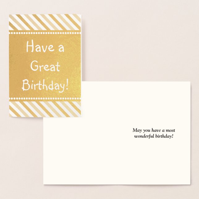 Carte Gold Foil de base "Ayez un grand anniversair (Affichage)