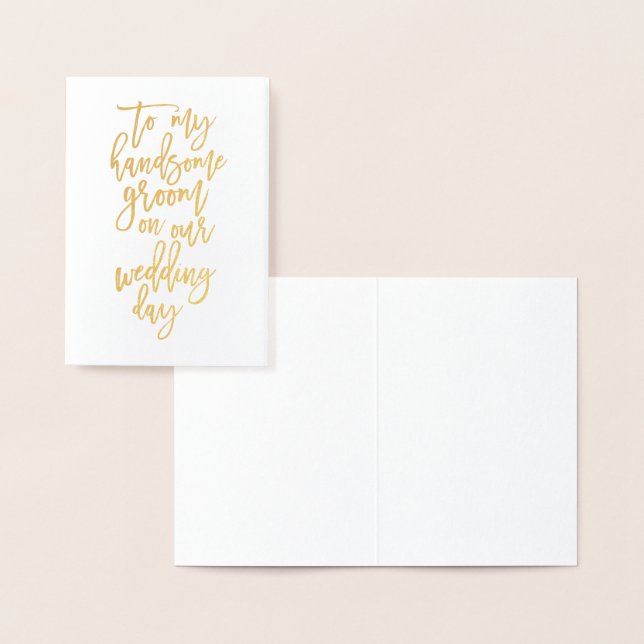 Carte Gold Foil de mariage de jour à la salle (Affichage)
