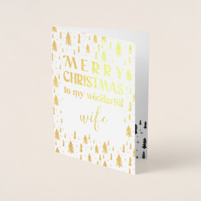 Carte Gold Foil pour les arbres de Noël de la femm (Devant)