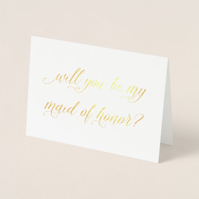 Carte Gold Foil | serez-vous ma servante d'honneur (Devant)