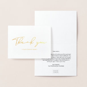 Carte Gold Foil simple et moderne pour Merci d'aff