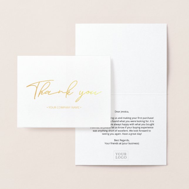 Carte Gold Foil simple et moderne pour Merci d'aff (Affichage)