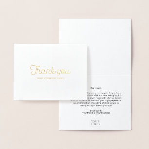 Carte Gold Foil simple et moderne pour Merci d'aff