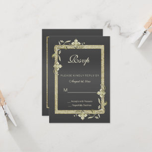 Carte Gold Gem, Parties scintillant et Noir 50e Mariage