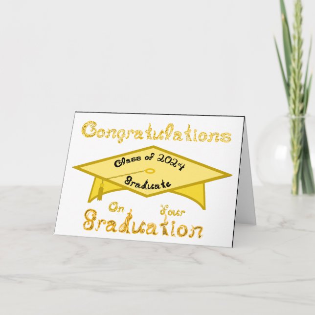 Carte Gold Grad Casquette Gold Black Graduate Classe 202 (Devant)