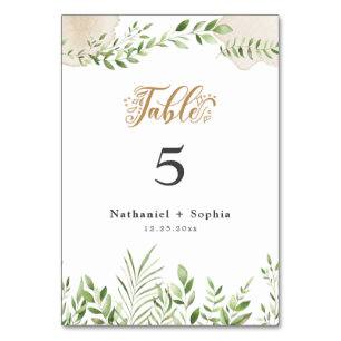 Carte Gold Green Watercolor Table