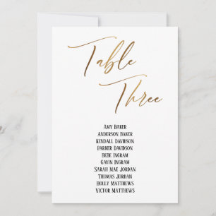 Carte Gold Handwriting Tableau Trois Sièges Carte 