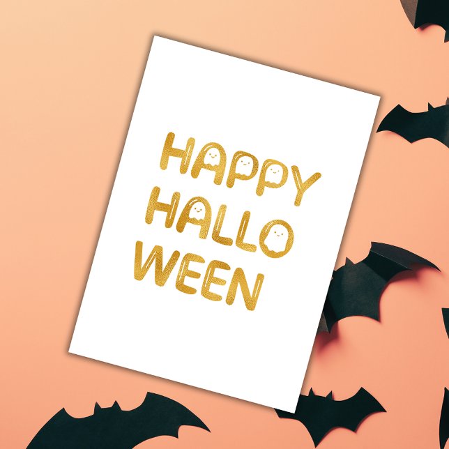 Carte Gold Happy Halloween (Créateur téléchargé)