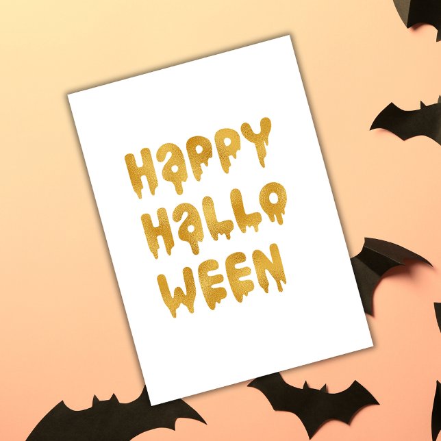 Carte Gold Happy Halloween (Créateur téléchargé)