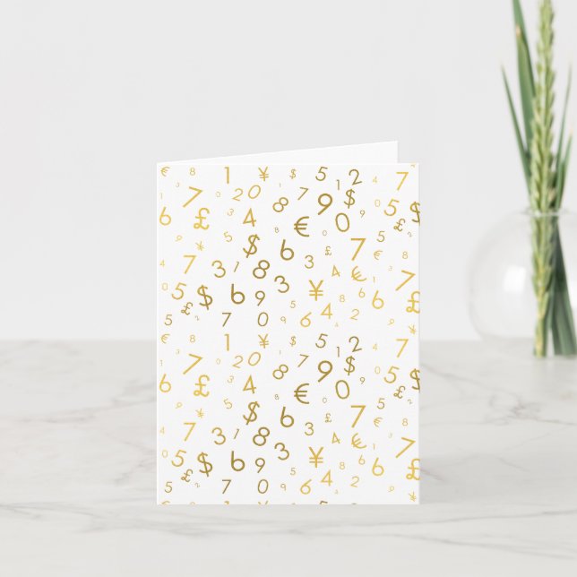 Carte Gold Luxury Numéros & Devise Symboles Motif (Devant)