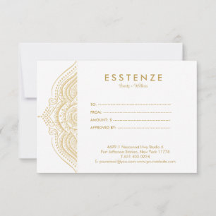 Carte Gold Mandala Conception de certificat cadeau