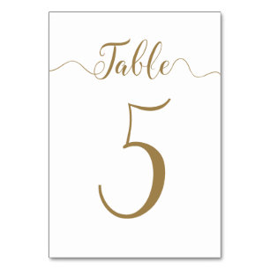Carte Gold Mariage Table Numéro 5
