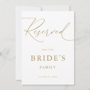 Carte Gold Minimalist Moderne Mariage-Événement Réservé