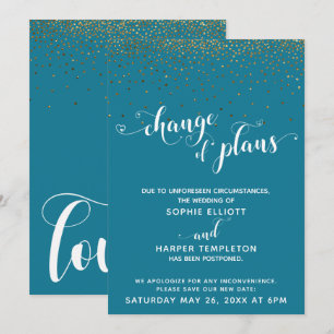Carte Gold & Moasic Blue "Changement de plan"