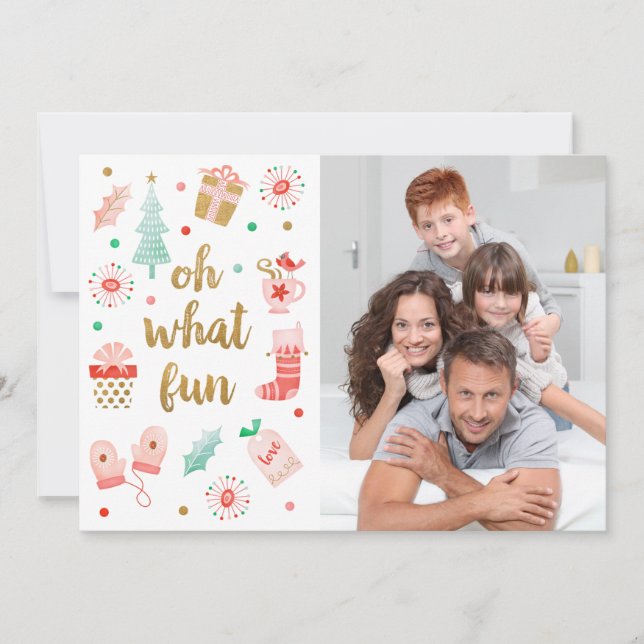 Carte Gold Oh Quelle Fun Christmas Photo Card (Devant)
