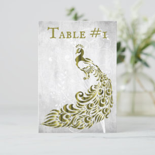 Carte Gold Peacock Leaf Vine Table