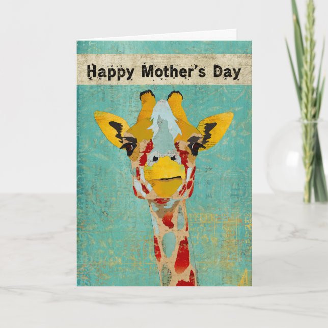 Carte Gold Peeking Giraffe Mère's Day Card (Devant)