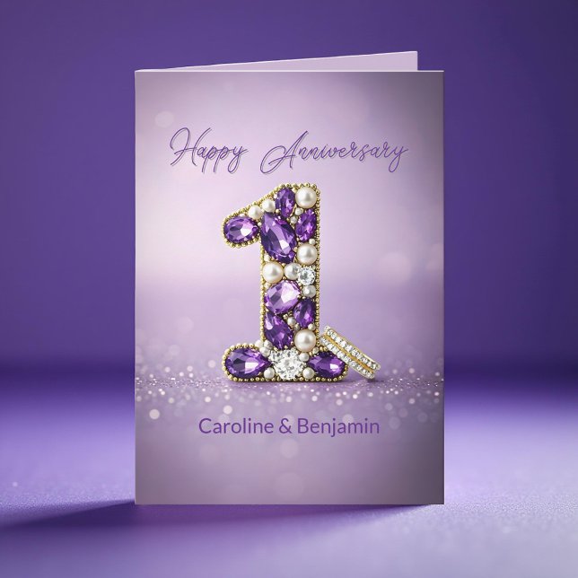 Carte Gold Ring Pearl Gemstone 1er anniversaire Mariage (Créateur téléchargé)