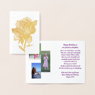 Carte Gold Rose Foil, Standard (5 pouces x 7 pouce