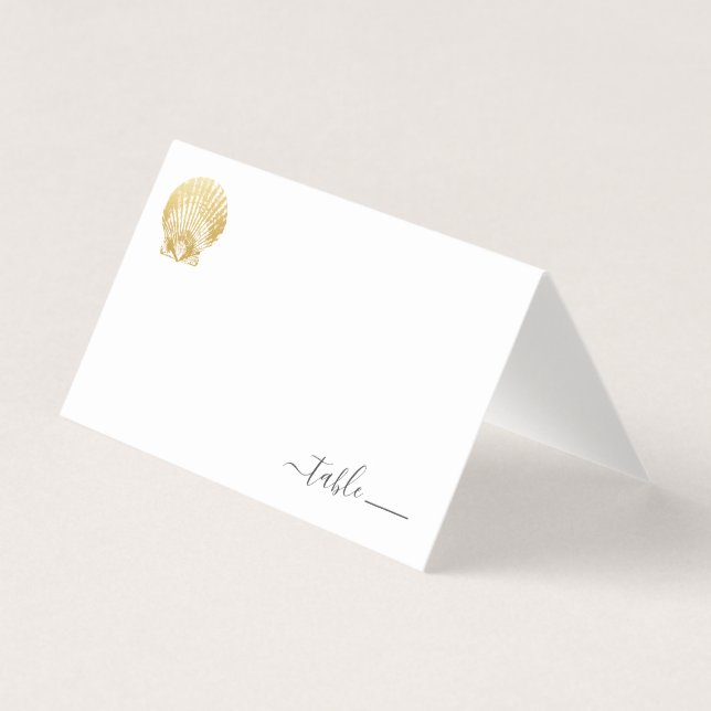 Carte Gold Seashell Place avec Poème de don de pla (Devant)