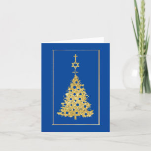 Carte Gold Silhouette Arbre de Noël Chrismukkah Card