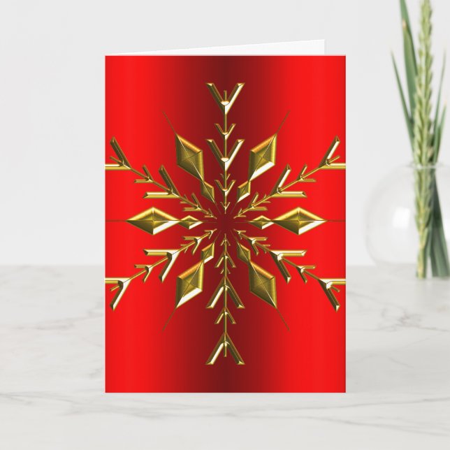 Carte Gold Snowflo Star Noël rouge (Devant)