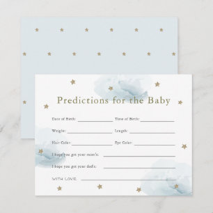 Carte Gold Star & Blue Cloud Baby Predictions Card