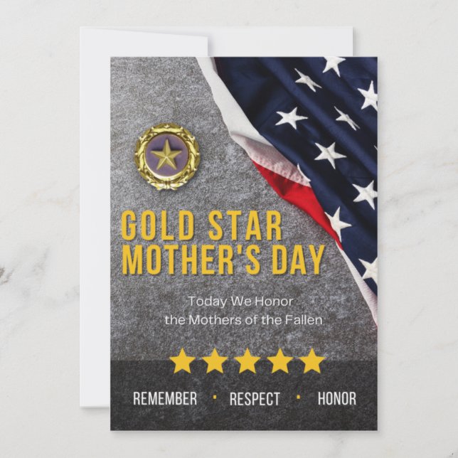 Carte Gold Star pour la fête des mères (Devant)