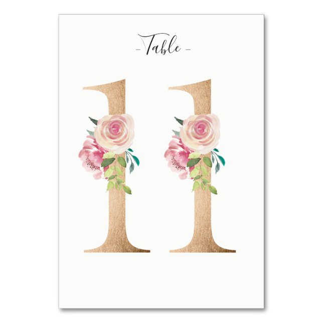 Carte Golden 11 Floral Table Numéro (Par défaut)