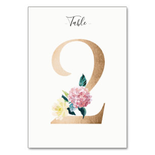 Carte Golden 2 Floral Table Numéro
