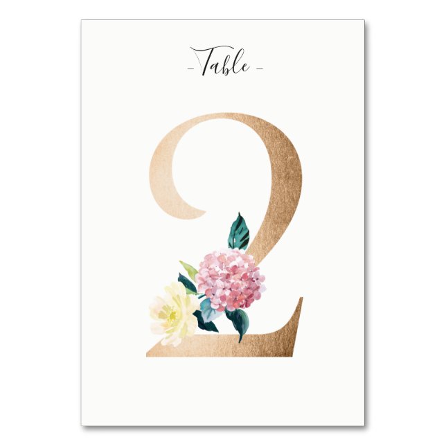 Carte Golden 2 Floral Table Numéro (Par défaut)