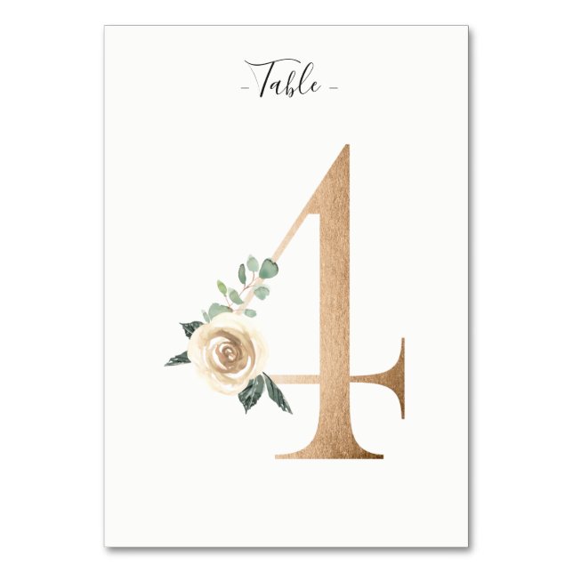 Carte Golden 4 Floral Table Numéro (Par défaut)