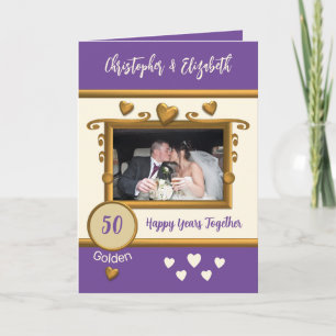 Carte Golden 50th anniversaire ajouter des noms de photo