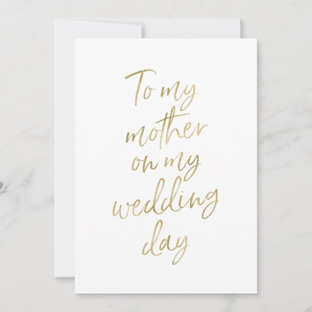 Carte Golden "À ma mère le jour de mon mariage" (Devant)