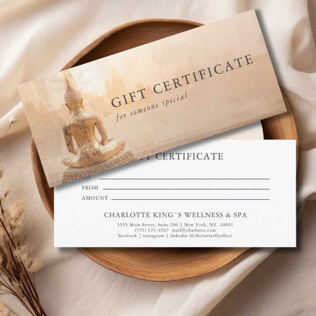 Carte Golden Buddha – Yoga Reiki Meditation Salon (Golden Buddha – Yoga Reiki Salon Massage Wellness & more Custom Gift Certificate)