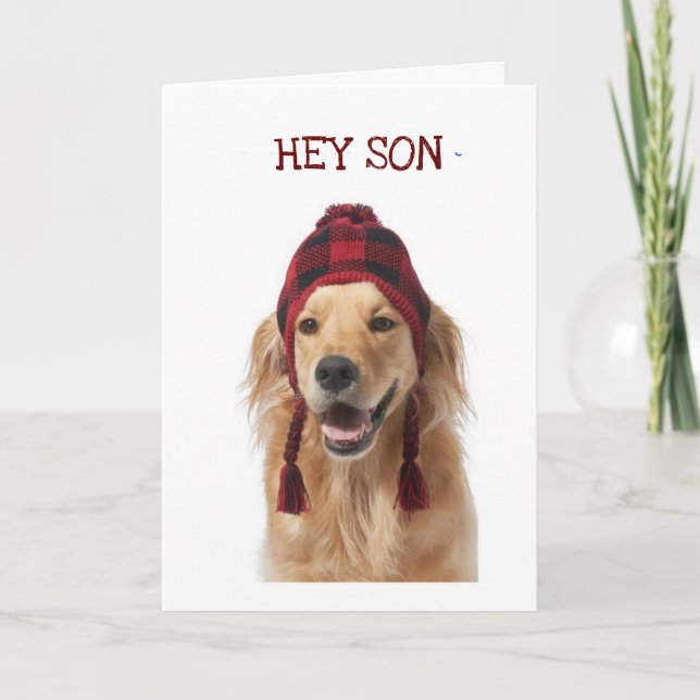 CARTE "GOLDEN ET JE VOUS SOUHAITE UN JOLI ANNIVERSAIRE"  (Devant)