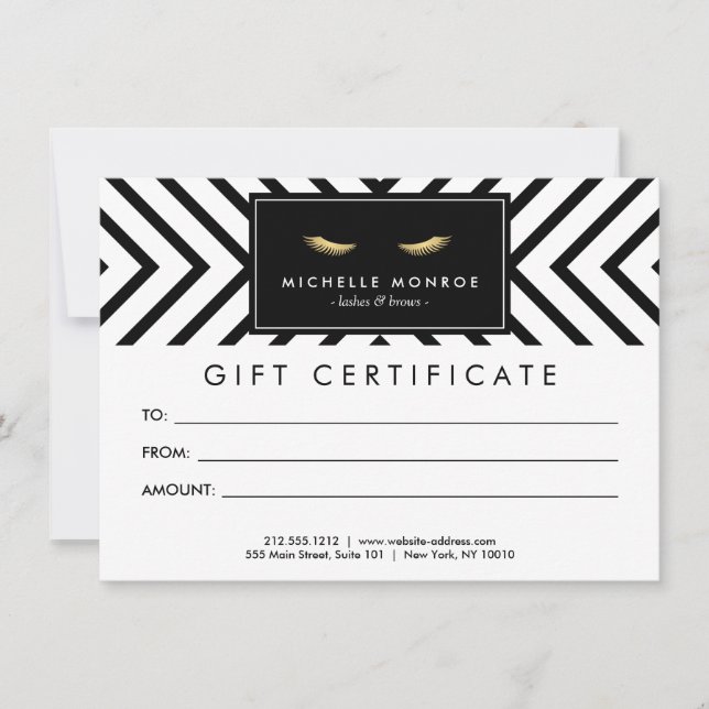 Carte Golden Eyelashes avec certificat cadeau Motif (Devant)