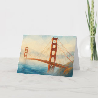 Carte Golden Gate Bridge Watercolor Card