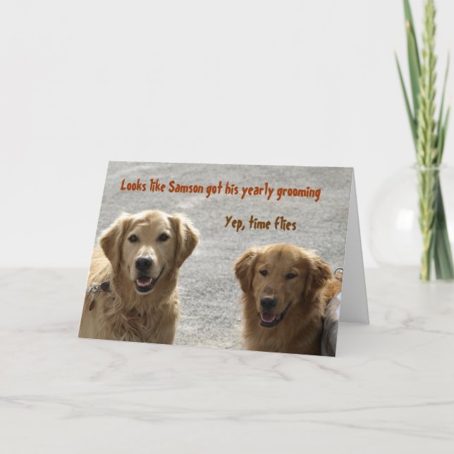 Carte Golden Lab Friends Anniversaire (Devant)