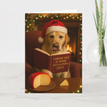 Golden Labrador 'Cheese Tax' Christmas card