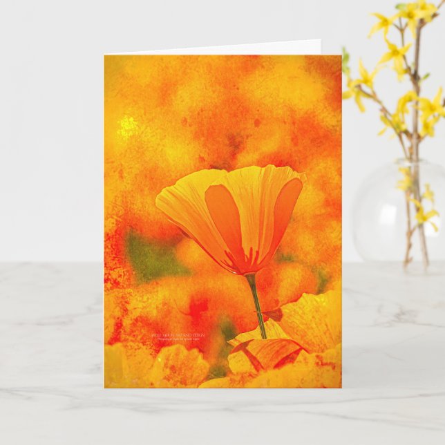 Carte Golden Orange California Poppy "Terre D'Orange" (Fleur jaune)