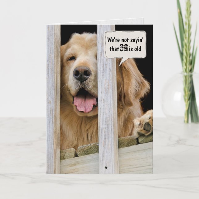 Carte Golden Retriever 69e Humour d'anniversaire (Devant)
