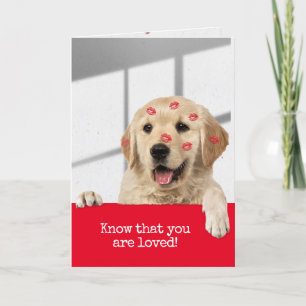 Carte Golden Retriever Anniversaire Lipstick Bisses