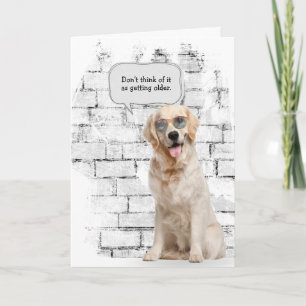 Carte Golden Retriever avec lunettes de soleil anniversa