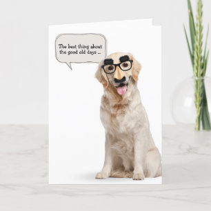 Carte Golden Retriever avec masque amusant anniversaire